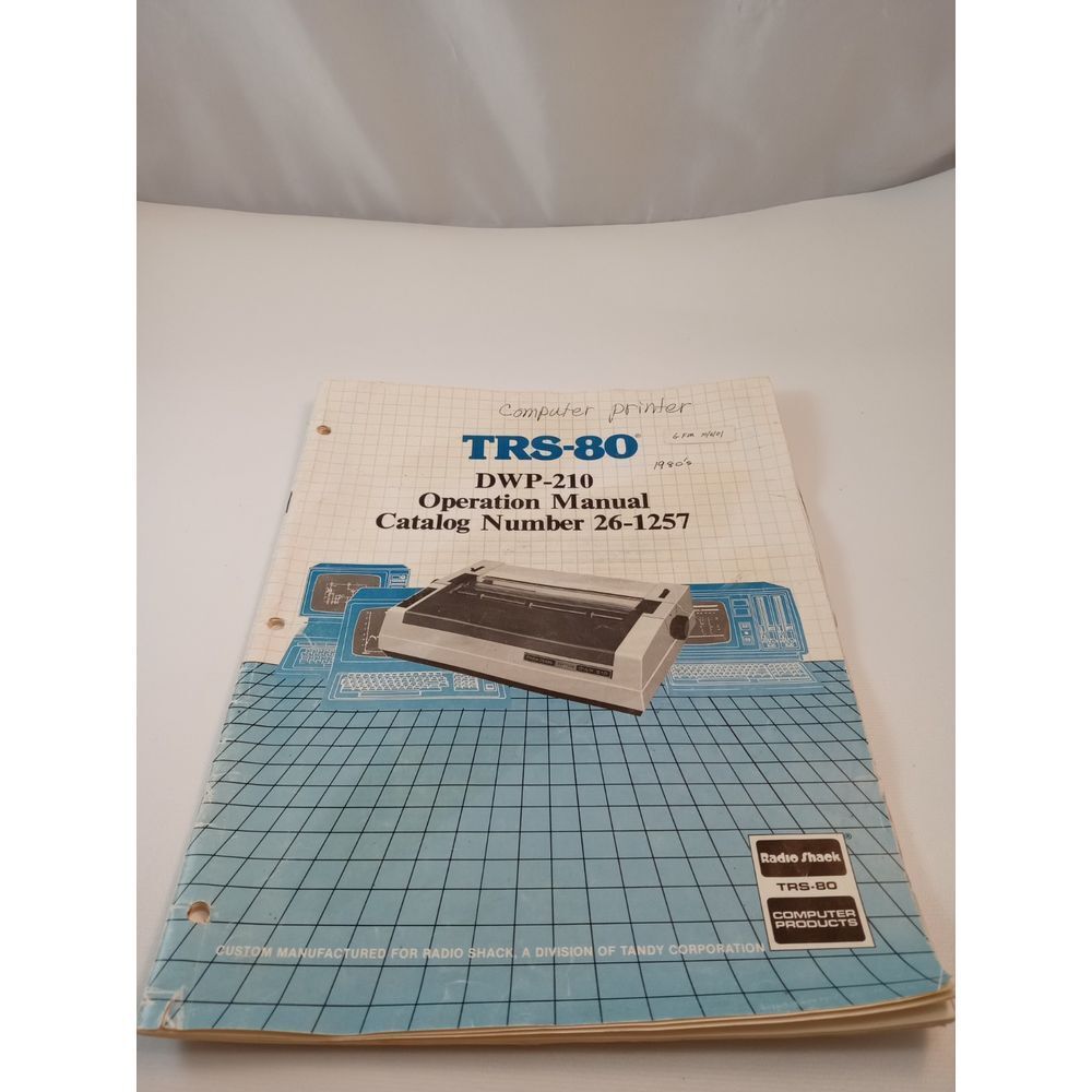 Radio Shack - TRS-80 DWP-210 Operation Manual - Catalog Number 26-1257